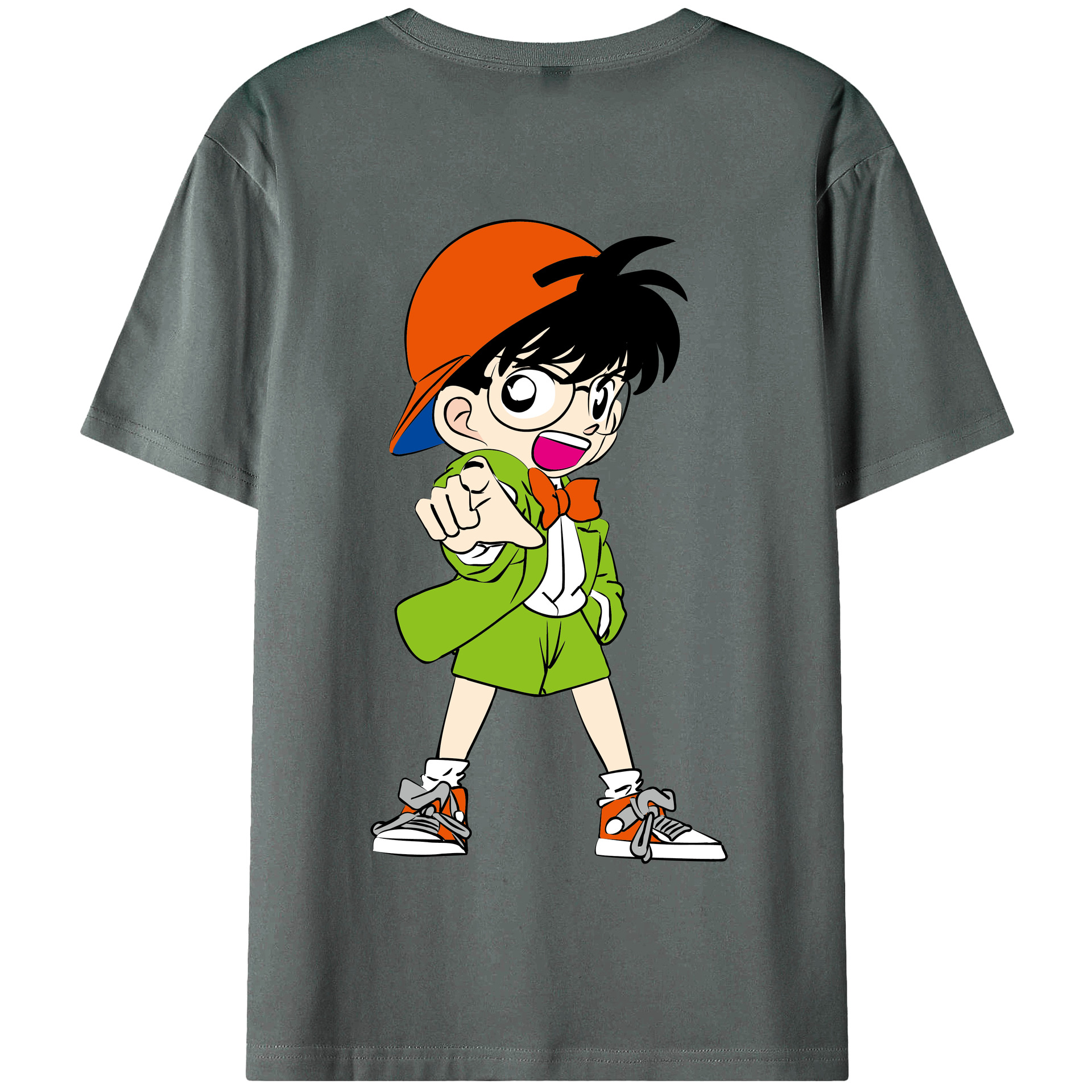 （画像用） 名探偵コナン 江戸川 コナン Detective Conan Conan Edogawa 綿100％半袖Tシャツ（背面プリント）